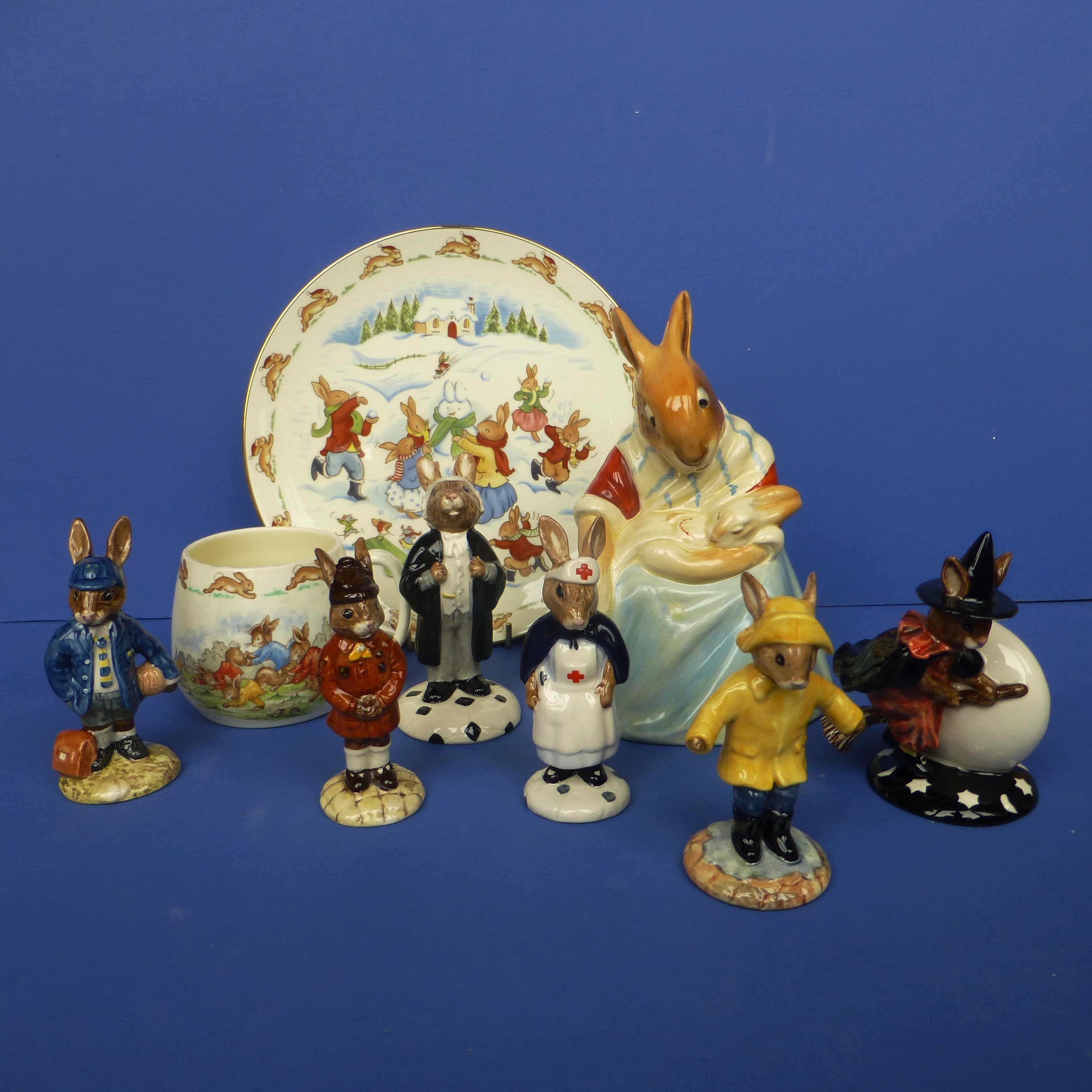 Outlet Strawberries Bunnykins and tennis Bunnykins. DB277 and DB 278 by Royal Doulton.