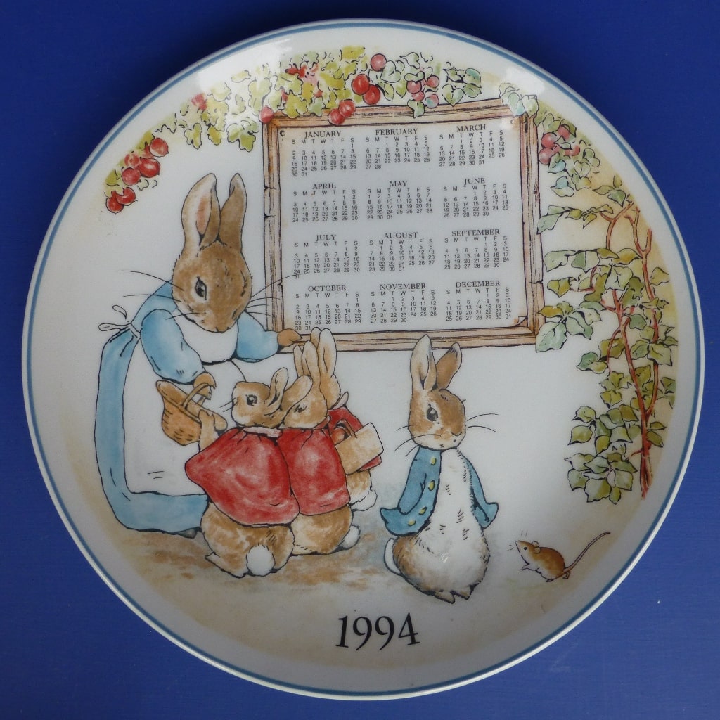 Wedgwood Beatrix Potter Peter Rabbit Calendar Plate 1994 Peak