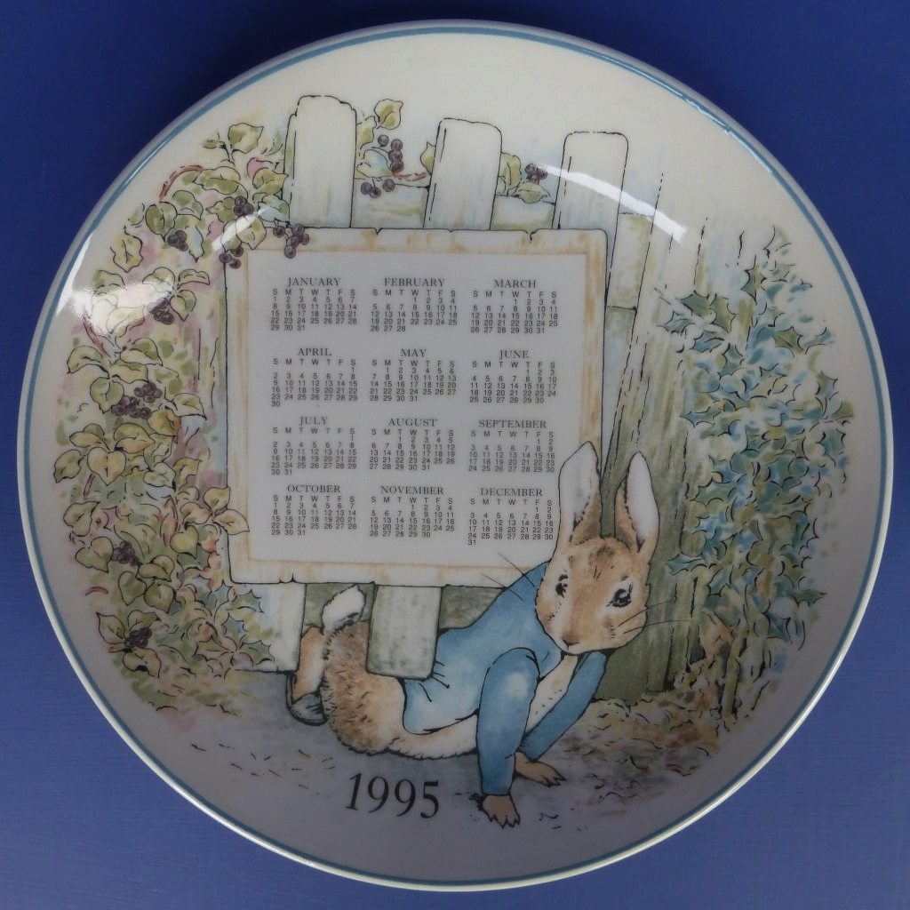 Wedgwood Beatrix Potter Peter Rabbit Calendar Plate 1995 Peak