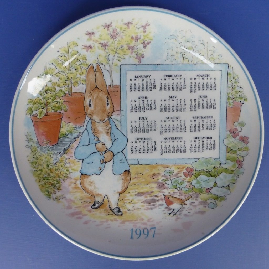 Wedgwood Beatrix Potter Peter Rabbit Calendar Plate 1997 Peak