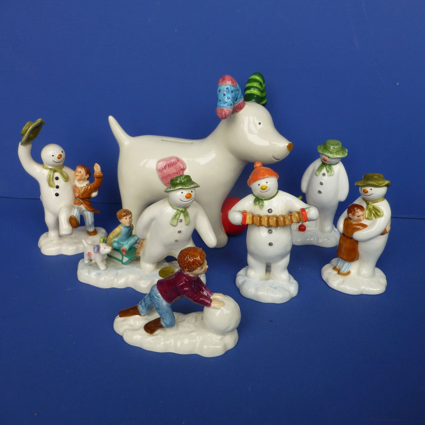 John Beswick Snowman Figurines and Snow Dog Figurines